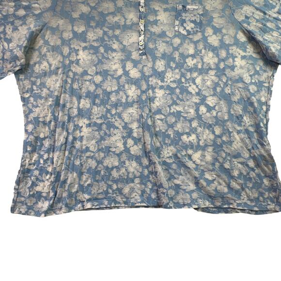 Avenue Plus Size Sheer Floral Popover Blouse Top Plus Size 30/32 3/4 Sleeves - Picture 6 of 13